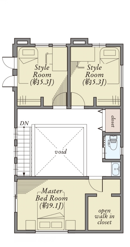 2000万円台の注文住宅_間取り2階