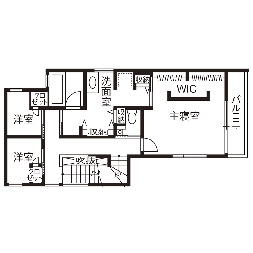 坪単価90〜100万円の注文住宅_間取り2階