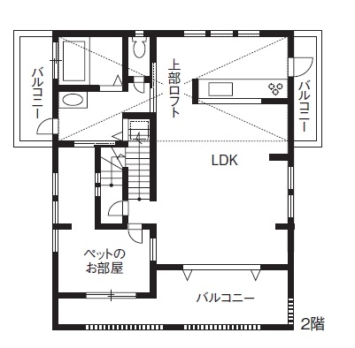 坪単価30〜40万円の注文住宅_間取り2階