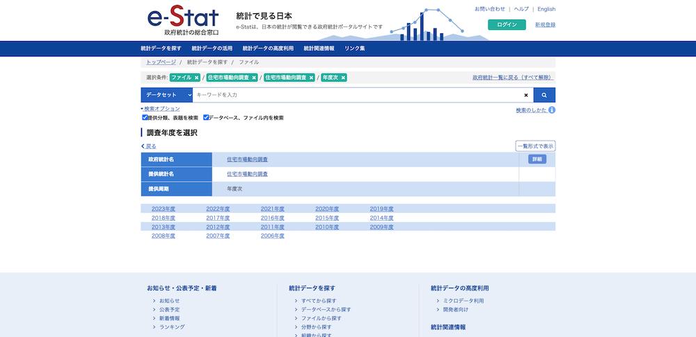 国土交通省：住宅市場動向調査